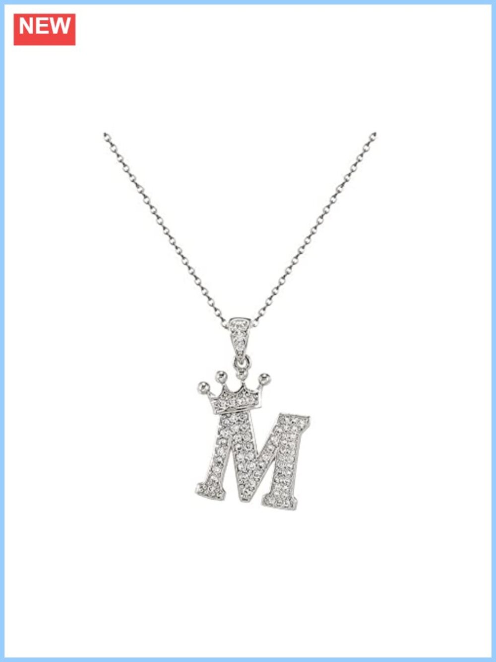 Crown Initial Necklace Silver Plated Monogram Pendant Jewelry For Women Gift